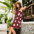 thumbnail image 2 of Rocae Snowflake red plaid for Sleeveless Dresses Summer Casual Ruffle Sleeveless Cute Crew Neck Flowy Dress with Pockets, 2 of 7