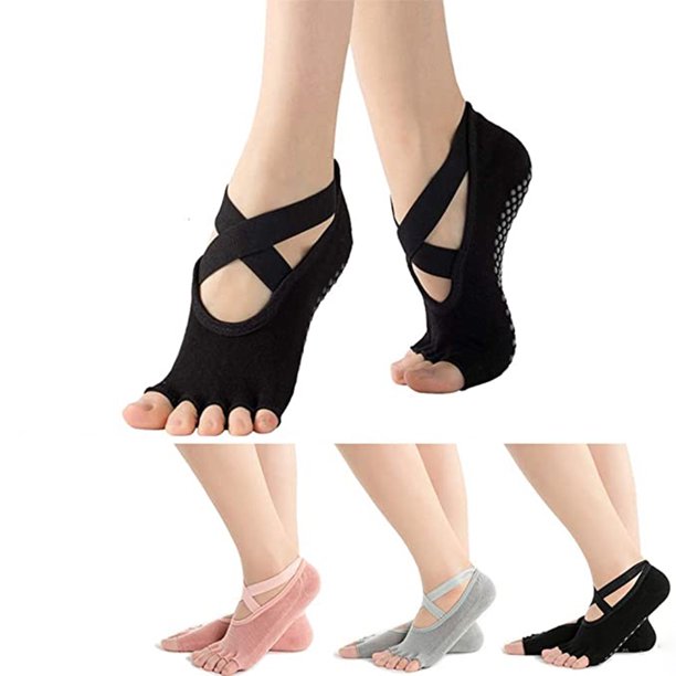 1 Pair Non Slip Yoga Socks, Women Dress Socks Clasped Pilates Socks for Ballet Pilates Barrllet