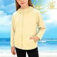 thumbnail image 5 of Girls Sun Jacket UPF50+ Long Sleeve Zip Up Hoodie Coat Fishing Hiking UV-Protection Light Cropped Outwear (2-3 Years, Yellow #A), 5 of 8
