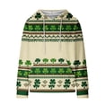 thumbnail image 4 of WRFWUL St Patricks Day Hoodie Women Fashion Shamrock Print Hoodies Long Sleeve Comfortable Casual Waffle Sweatshirt, 4 of 4