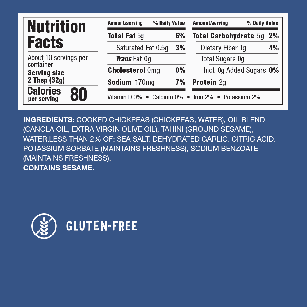 Fresh Cravings Classic Gluten-Free Hummus Dip, 10 oz, Contains: Sesame