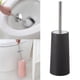 thumbnail image 3 of Cepillo y soporte para inodoro, cepillo para inodoro con mango largo de acero inoxidable 304, cepillo para inodoro para baño, inodoro, ergonómico, ele Negro Macarena cepillo de baño, 3 of 8