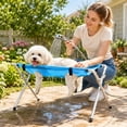 thumbnail image 4 of Elevated Outdoor Pet Bed Foldable Cooling Pet Bed, Stainless Steel Mesh Portable Raised Dog Bed for Camping and Pet Bath Care, Stainless Pet Bed with Detachable Parts, 4 of 4