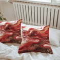 thumbnail image 4 of Abstract Fluid Outdoor Pillow Covers Set of 2 Vintage Gold Red Marble Texture Waterproof Throw Pillow Case Decorative Square Cushion Cover for Patio Couch Garden Balcony, 24"x24", 4 of 9