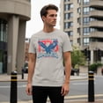 thumbnail image 3 of Smartprints Since 1776 America Land of the Free Men's T-Shirt Ice Grey, Cotton, S, 3 of 4