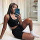 thumbnail image 4 of Hukapapa Conjuntos de entrenamiento para mujer, 2 piezas con cremallera, sujetador deportivo ajustado, pantalones cortos de yoga para fitness, conjunto de yoga, sujetador sin costuras con cremallera, 4 of 8