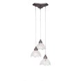 thumbnail image 1 of Europa 3 Light Cluster Pendalier Shown In Brushed Nickel Finish With 7 Italian Ice Glass, 1 of 1