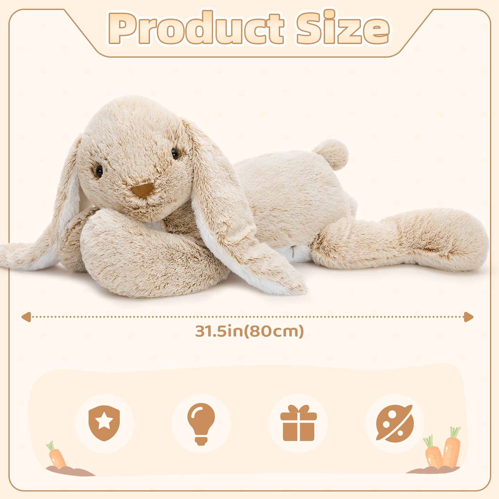 MaoGoLan 31.5" Giant Bunny Stuffed Animal Large Stuffed Bunny Plush Toy Stuffed Rabbit Plush Set Toys