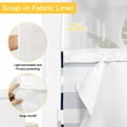 thumbnail image 4 of No Hook Shower Curtain with Snap in Liner, Navy Blue Turquoise Stripes Waterproof Fabric Bathroom Curtain Mesh Top Window, Modern Minimalist Art Shower Curtains 72x84in, 4 of 9