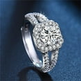 thumbnail image 1 of Fiudx Joyería de Circonita Cúbica, Impresionante Anillo de Compromiso, Elegante Accesorio de Boda, Regalo de Compromiso Único, Ideal para Celebraciones de Propuesta de Matrimonio, Aniversarios o Ropa, 1 of 6