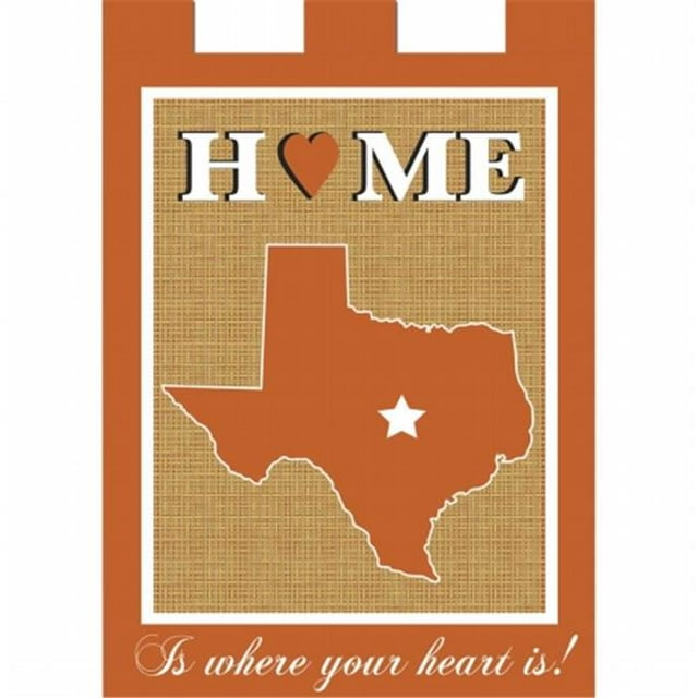 Jozie B 892 Burlap Texas Home Flag, Orange & White - Large