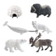 thumbnail image 1 of Set de 6 figuras de animales del , juguete educativo para fiestas, exhibición y juego de dioramas. Miniaturas de animales árticos, ideales, 1 of 9