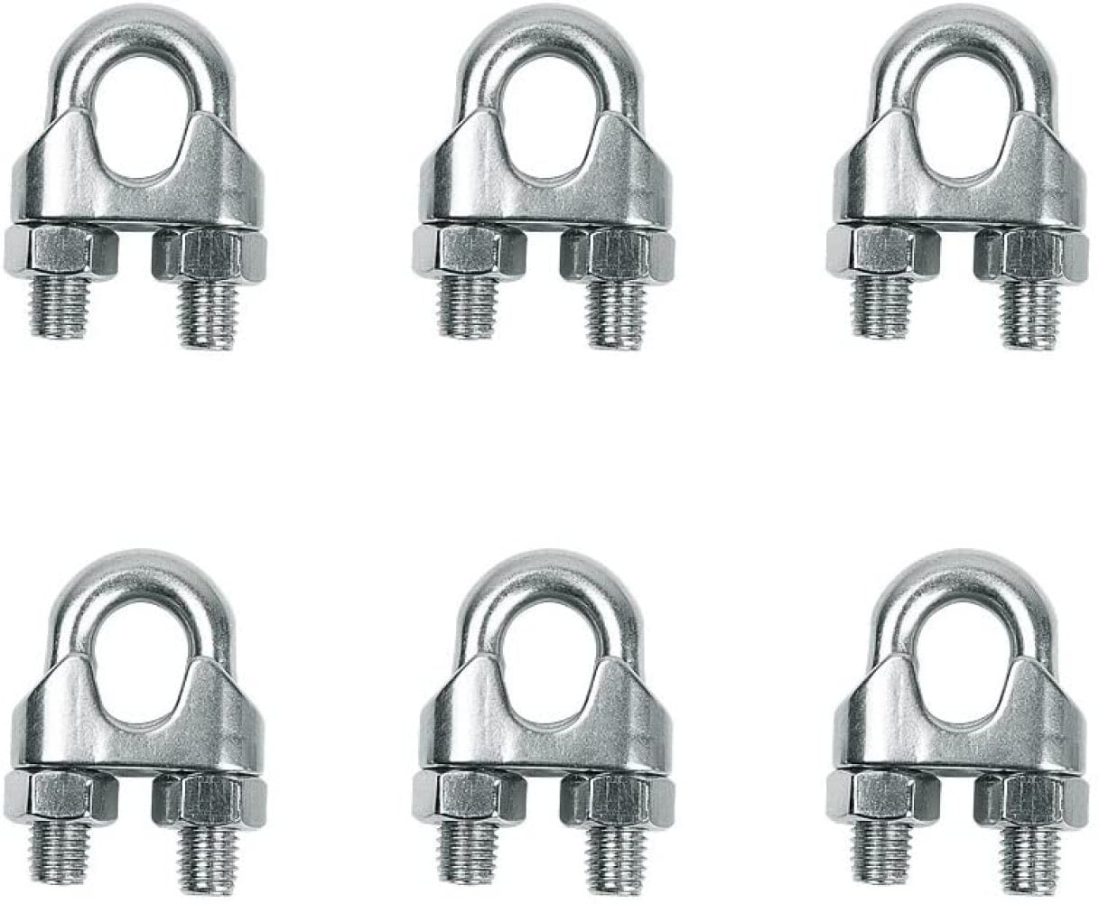 1/4" M6 Stainless Steel Wire Rope Cable Clip Clamp Industrial & Pack 10 