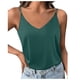 thumbnail image 3 of Camiseta de seda satinada para mujer: cuello en V, tirantes finos, blusa sin espalda, poliéster, para ropa informal y de dormir, 3 of 3