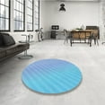 thumbnail image 4 of Ahgly Company Machine Washable Indoor Round Transitional Iceberg Blue Area Rugs, 6' Round, 4 of 7