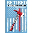thumbnail image 2 of Mens Adult Retired Firefighter with AXE Hoodie Sweatshirt, Small Cardinal, 2 of 3