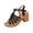 Black, variant on Women Strappy Caged Block Heel Espadrille Sandals Adjustable Comfortable Footwear For Party Casual Outdoor Daily Activities
