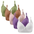 thumbnail image 2 of Jinhomg Women's Wireless Full-Coverage Bra 5-Pack Multicolor No Underwire Full Figure Support Bra Green S, 2 of 7