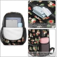 thumbnail image 4 of Beagle and Floral Black Pattern 17" Waterproof Oxford School Backpacks for Teens, S-Shape Padded Straps, for School, Travel, Hiking, Camping, 4 of 5