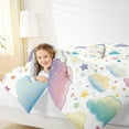 thumbnail image 4 of Feelyou Dreamy Rainbow Child Queen Comforter Set, Colorful Stars Print Bedding Sets, Fairy Tale Style Reversible Bedding Comforter Set, Lightweight Room Decor, 3-Piece, 4 of 8