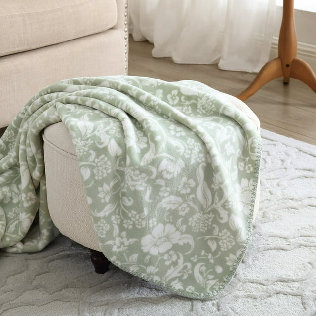 Laura Ashley Coco Plush Reversible Throw, 60" x 70"