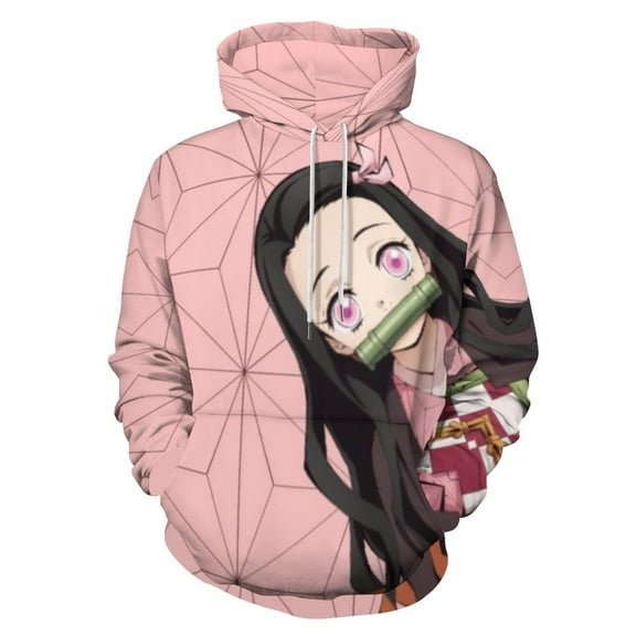 Kamado Nezuko Unisex Sweatshirts Loose Pullover Sweater Hooded Hoodie 3D Printing Jacket Winter Fall Clothes S