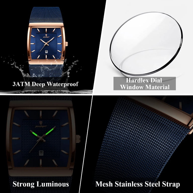 Rectangular Stainless Steel Waterproof Analog Quartz Watch with Adjustment Tool Amazon.com: Taxuax Dress Watches for Women Square Watch  main image 4