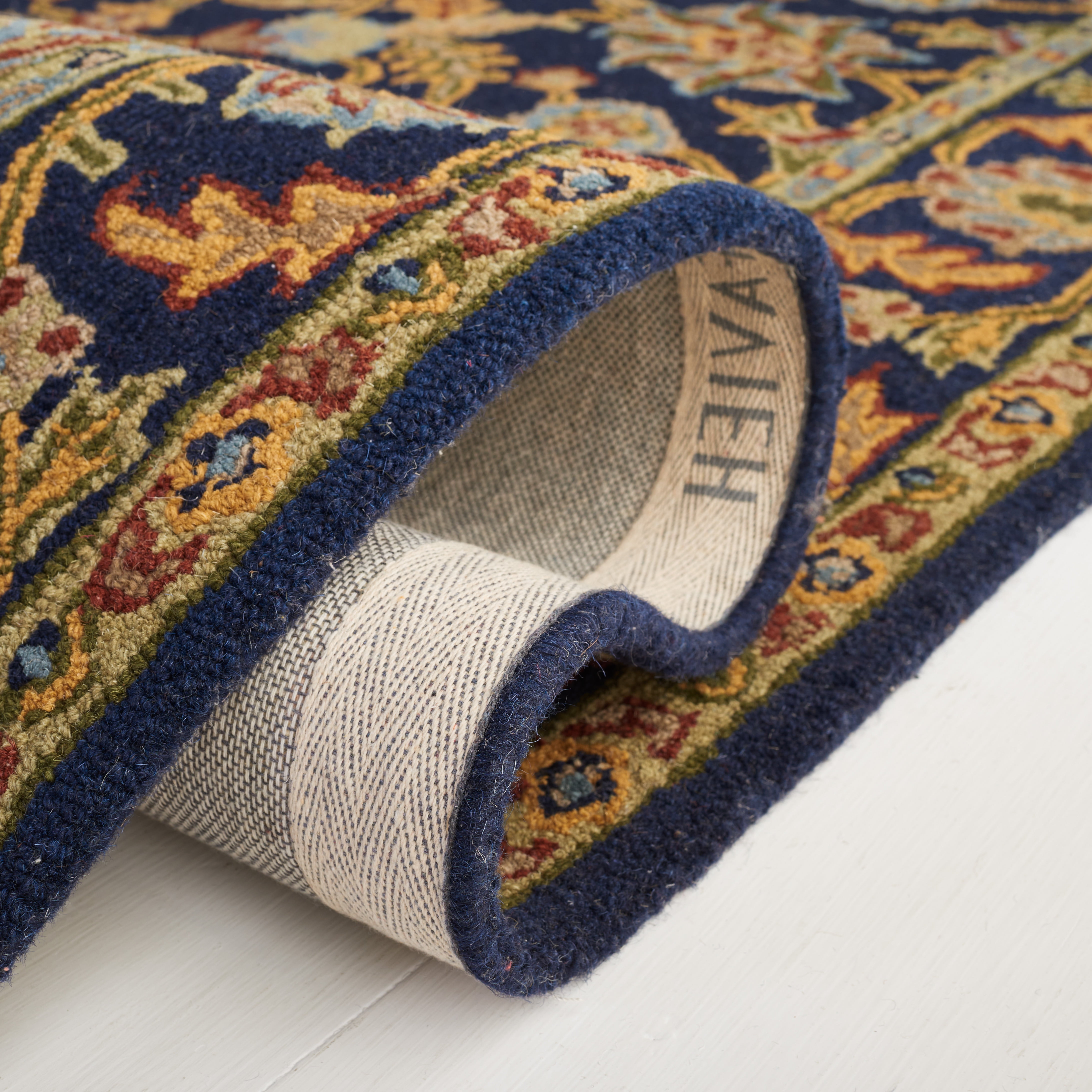 SAFAVIEH Blossom Elton Oriental Wool Area Rug, Navy, 2'3" x 4'