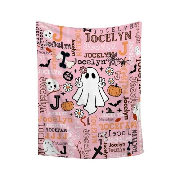 Lynbm Full Size Blanket Personalized Halloween Blanket | Custom Name Throw, Perfect Gift for Baby, Women, Girls & Boys, 1Pc Blanket for Bed Deals