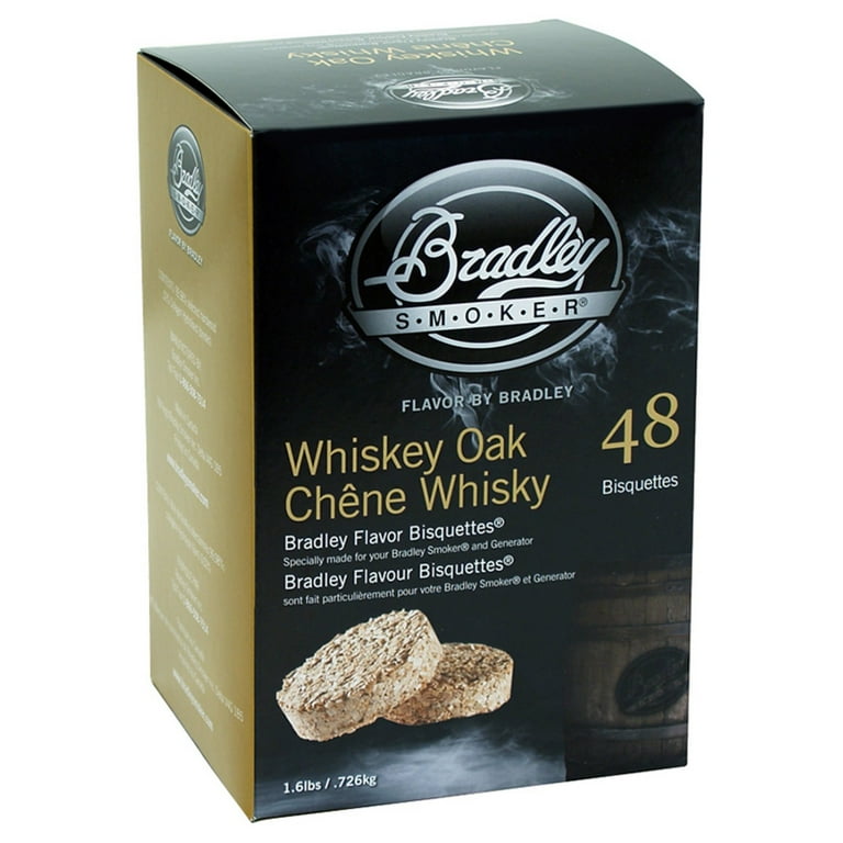 Bradley Smoker 48 Pack Whiskey Oak Flavor Bisquettes Premium Hardwood Chips Walmart