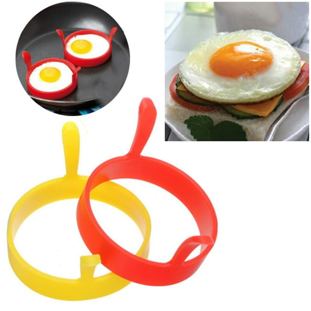 Anneaux Ronds en Silicone pour Crêpes avec Poignées, Friture Antiadhésive