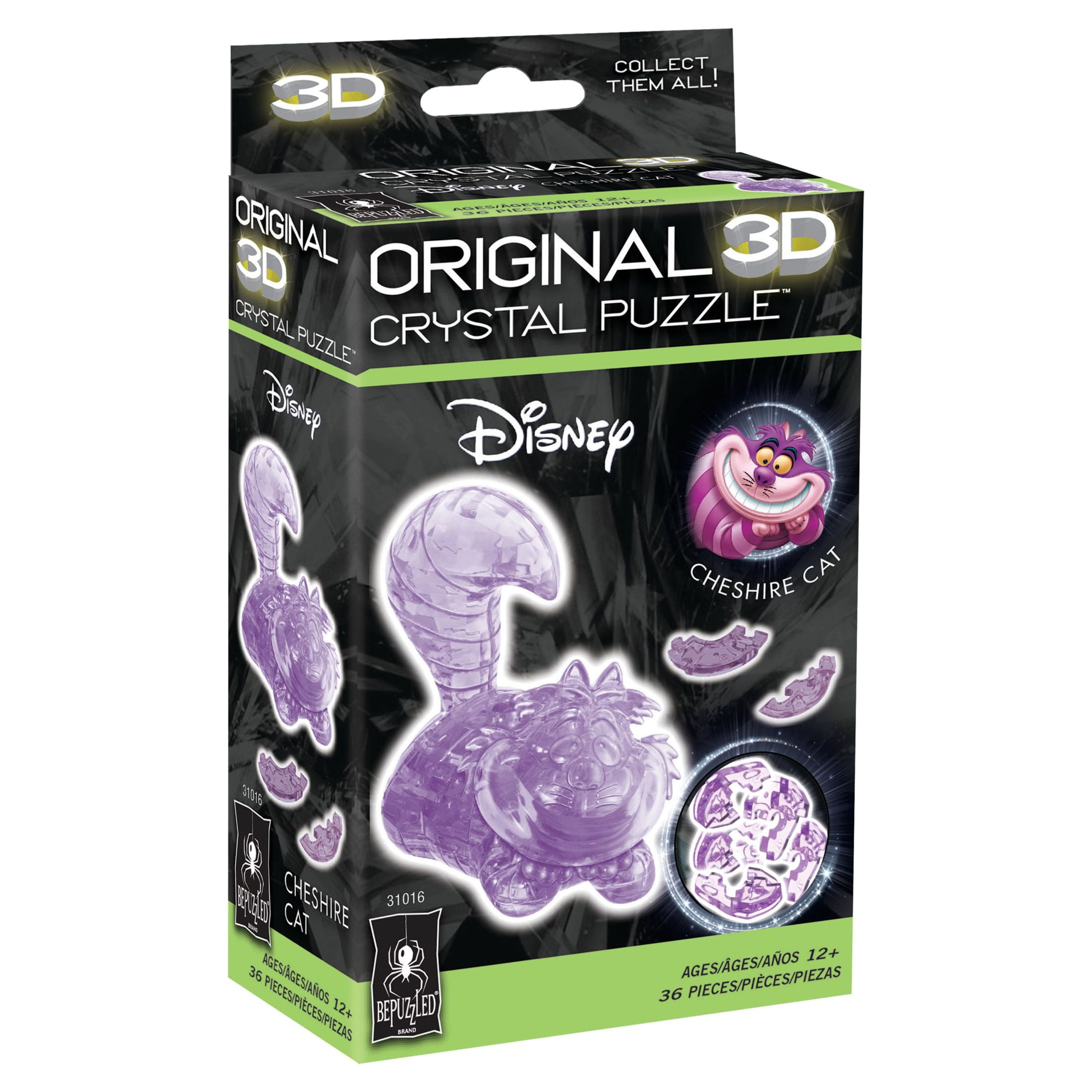 Disney Cheshire Cat Original 3D Crystal Puzzle by BePuzzled, Ages 12 and Up