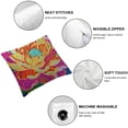thumbnail image 6 of BANET Colorful Flower Lumbar Throw Pillows Hot Pink Lumbar Throw Pillow Cushion Style Pillow Cover Case for Living Room Set of 2 18x18in, 6 of 7