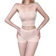 thumbnail image 1 of Chaleco Conjunto de pantalones cortos de 2 piezas con estampado floral Conjunto de ropa de dormir con adornos de encaje para mujer con ombligo expuesto Cgtredaw Para estrenar, 1 of 1