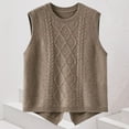 thumbnail image 7 of Iyufng Sweater Vest Women Cable Knit Vintage Sleeveless Crewneck Knitwear Casual Fashion Solid Color Lightweight Knitted Pullover Tank Tops Fall Winter Coffee, 7 of 7