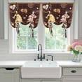 thumbnail image 4 of Farmhouse Coffee Time Tie Up Curtains for Windows, Balloon Window Shades, Vintage Gnomes Desserts Brown Plaid Kitchen Window Treatments Roll Up Curtain for Basement/Nursery 52"x45", 4 of 8