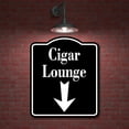 thumbnail image 2 of Cigar Lounge Bar Down Arrow BLACK Aluminum Composite Sign, 15"x18", 2 of 8