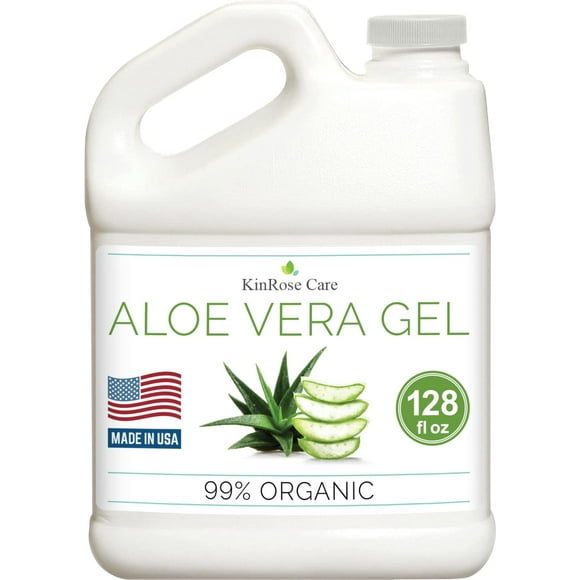 Gel de aloe vera KinRose Care, galón, 3,78 L, prensado en frío, orgánico