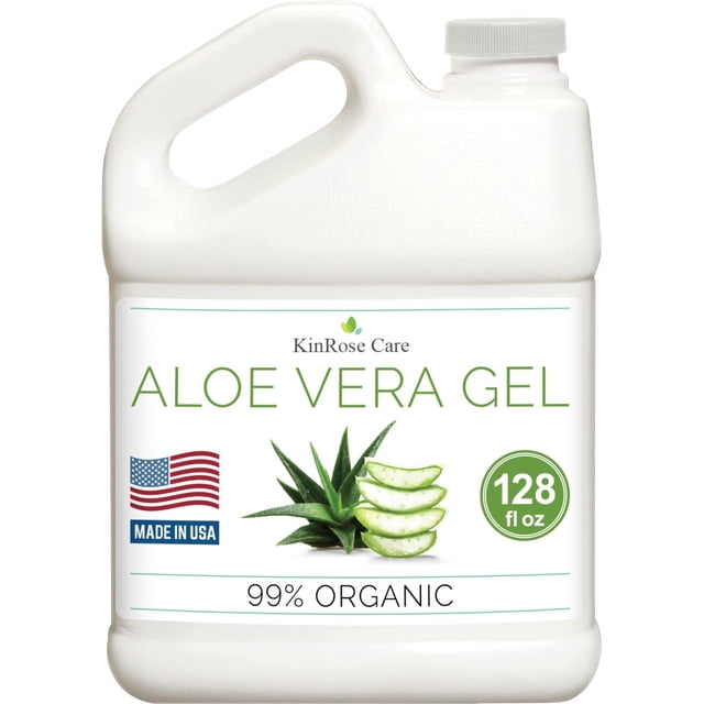 Gel de aloe vera KinRose Care, galón, 3,78 L, prensado en frío, orgánico