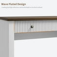 thumbnail image 4 of Fluted Home Office Desk Storage, Compact Computer Desk with Drawers 54" Modern Executive Desk with Charging Station, Modern Writing and Study Table Wooden Computer Writing Desk with File Cabinet, 4 of 8