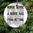 thumbnail image 2 of DistinctInk Hanging Ceramic Christmass Tree Ornament with Gold String - Great Gift / Present - 2 3/4 inch diameter - Horse Sense Keeps it from Betting on People, 2 of 2