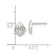 thumbnail image 2 of 925 Sterling Silver Polished Shell Post Earrings 7x6.83mm Wide Stud Earring for Women - .6 Grams, 2 of 2