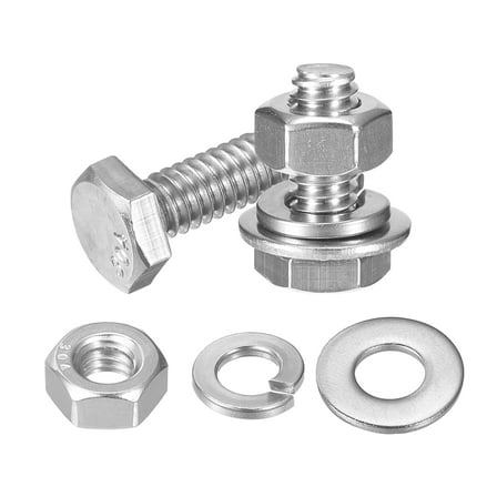 5 Set 1/4-20 x 5/8" Hex Head Bolts with 1/4" Nuts and Washers