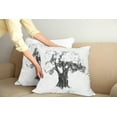 thumbnail image 2 of Ambesonne Tree Throw Pillow Cover 2 Pack, Olive Tree Retro Nature, 18", Black White, 2 of 7