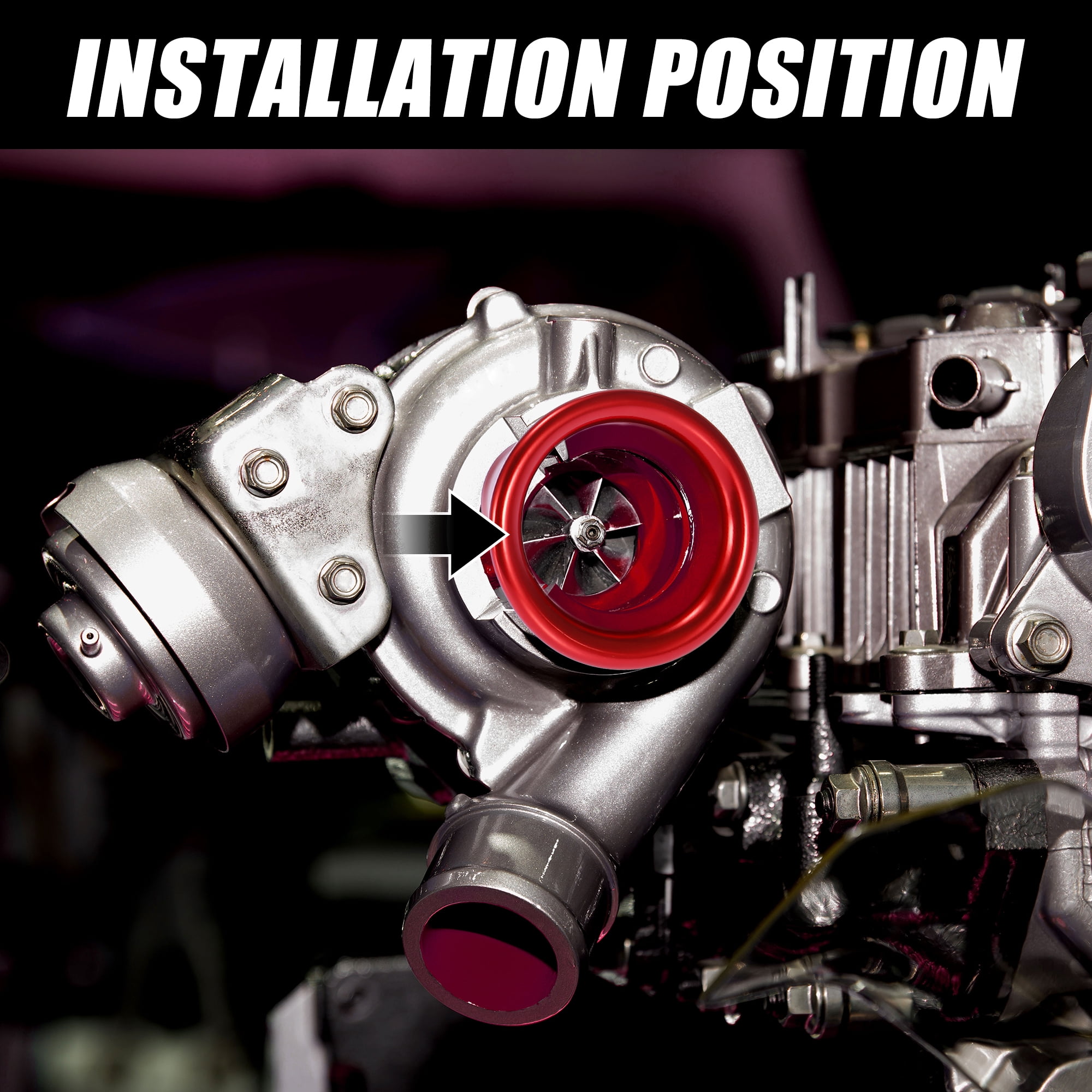 Unique Bargains 4inch Bellmouth Velocity Stack Adapter Turbo Air Intake Cover Red