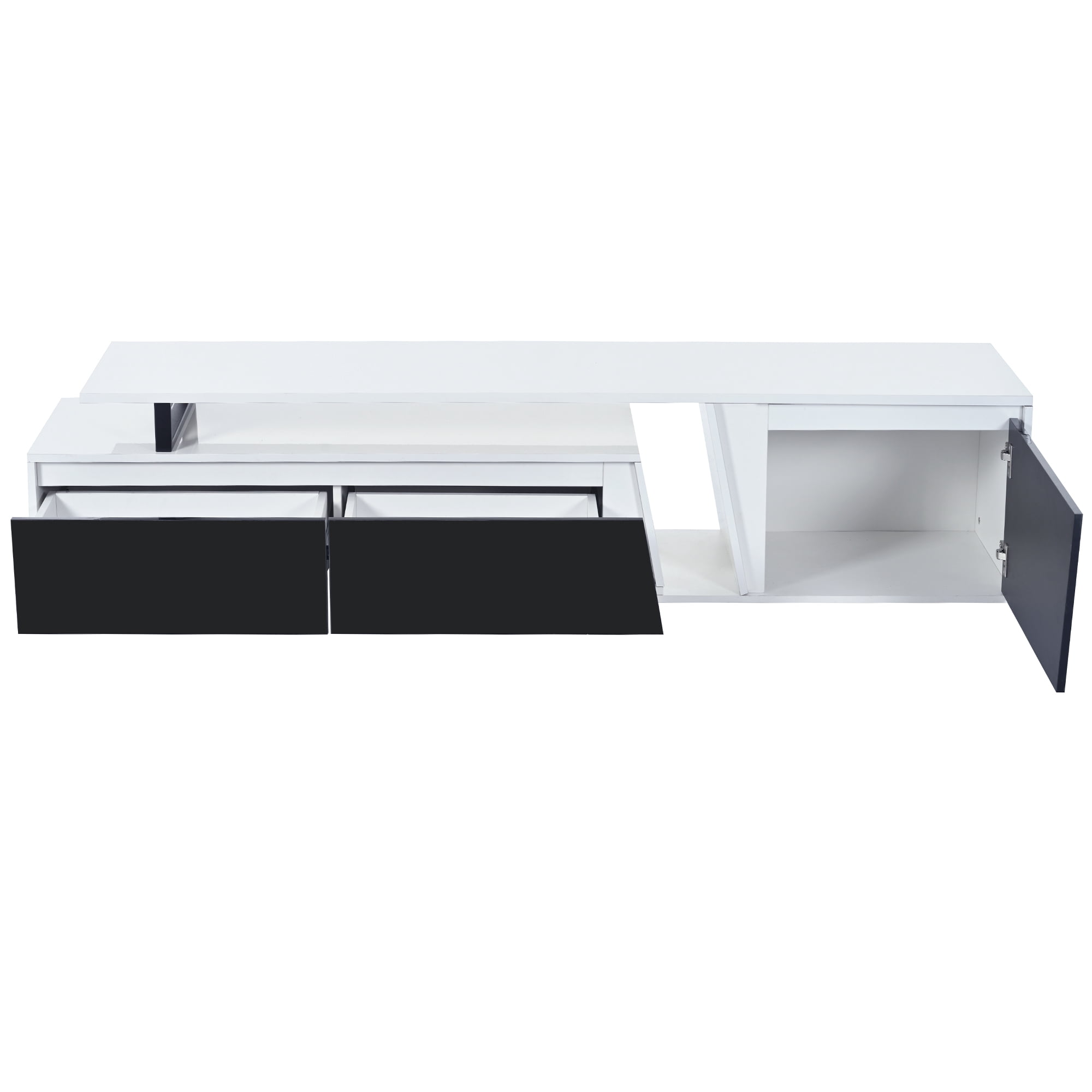 Aukfa Extendable TV Stand for TVs up to 100" with Storage Drawers & Cabinet for Living Room,White