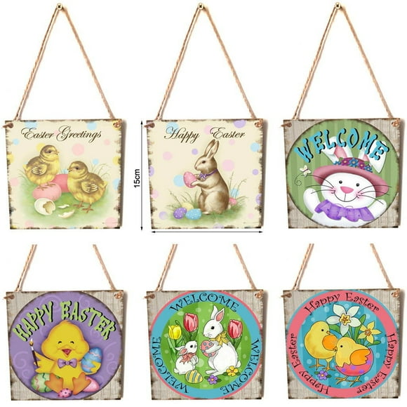 Wal-mart Deals Viflosae Easter Decor Hanger Happy Easter Wooden Hanging Wall Door Decoration Sign Savings on flyer items