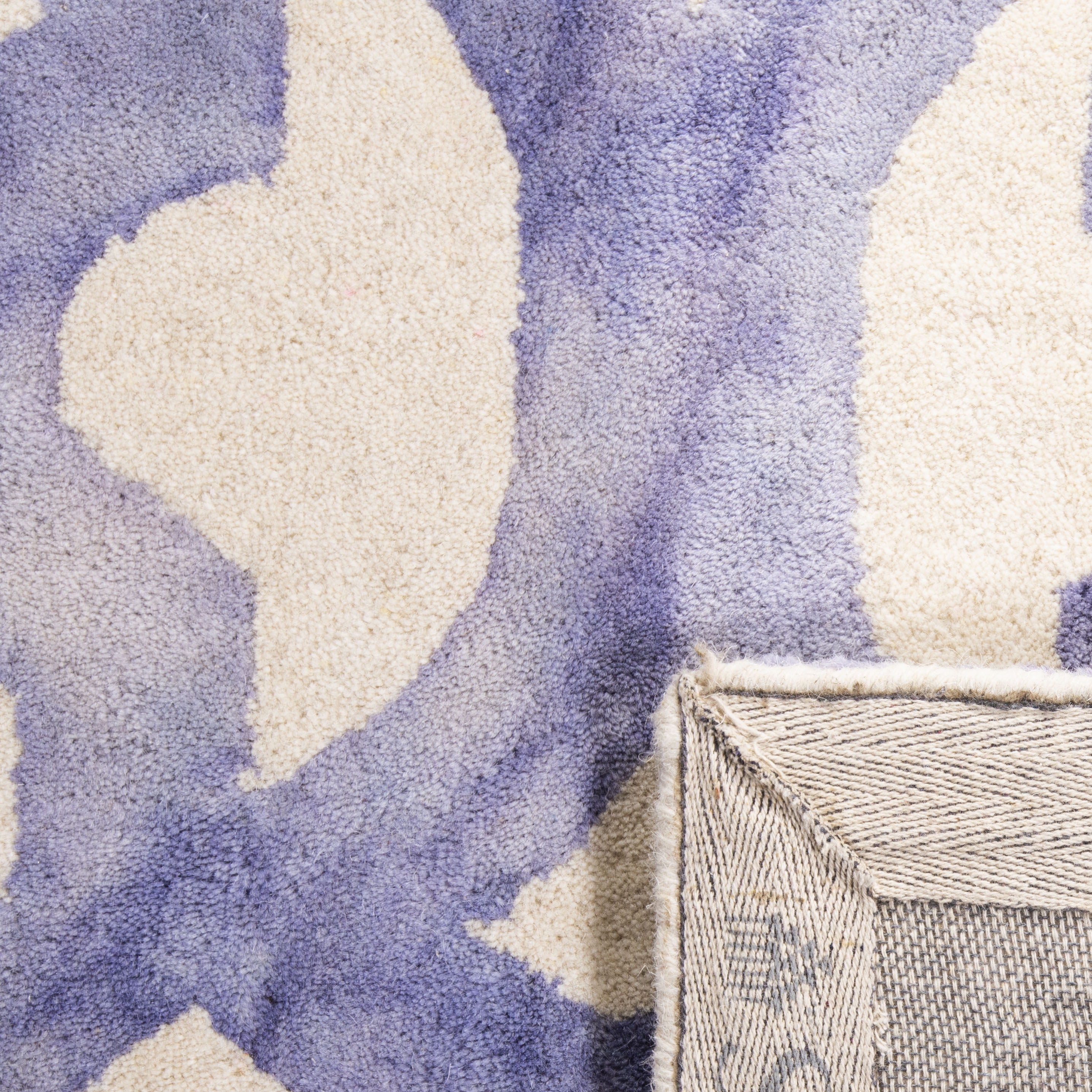 Safavieh Dip Dye Zowie Distressed Wool Runner Rug, Ivory/Blue, 2'3" x 12'