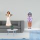 thumbnail image 2 of Figura de geisha querubín de resina, estatua decorativa de interior, escultura con paloma, muñeca de kimono japonés para sala de estar, dormitorio, re, 2 of 8