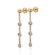 thumbnail image 5 of Aretes de oro 14k GIALLO Broquel Gotas de agua de oro amarillo con circonias brillantes, 5 of 5